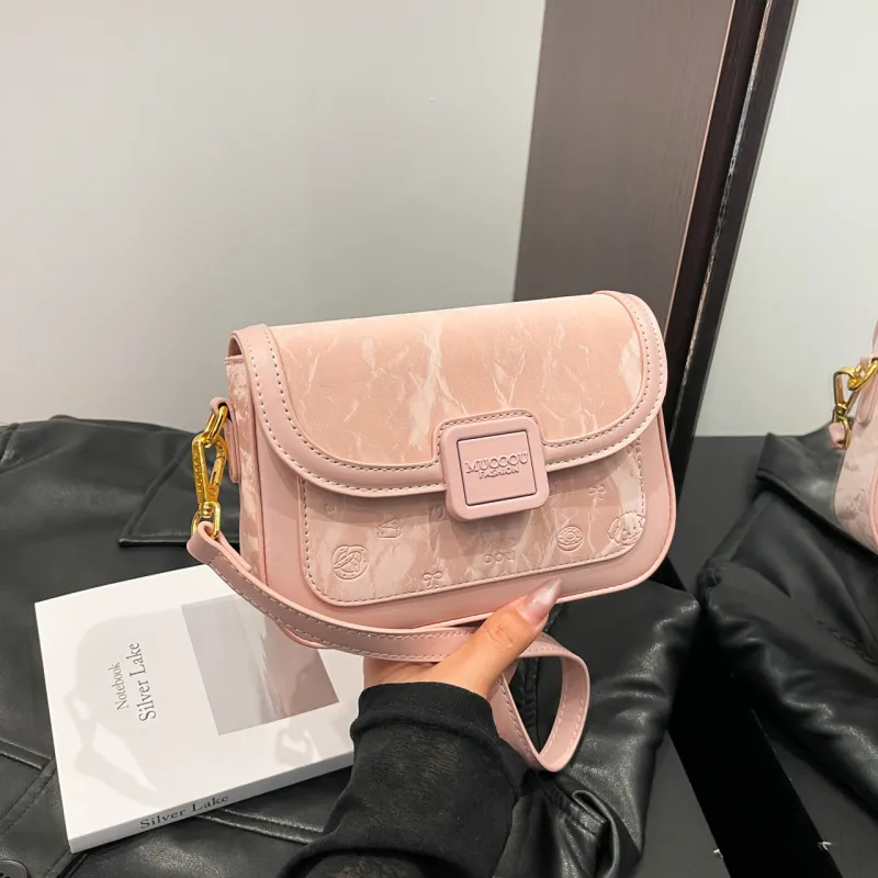 Meow In The Grass PU Crossbody Bag, Shoulder Bag Women's Cream White/Cherry Blossom Pink/Green/Black-9