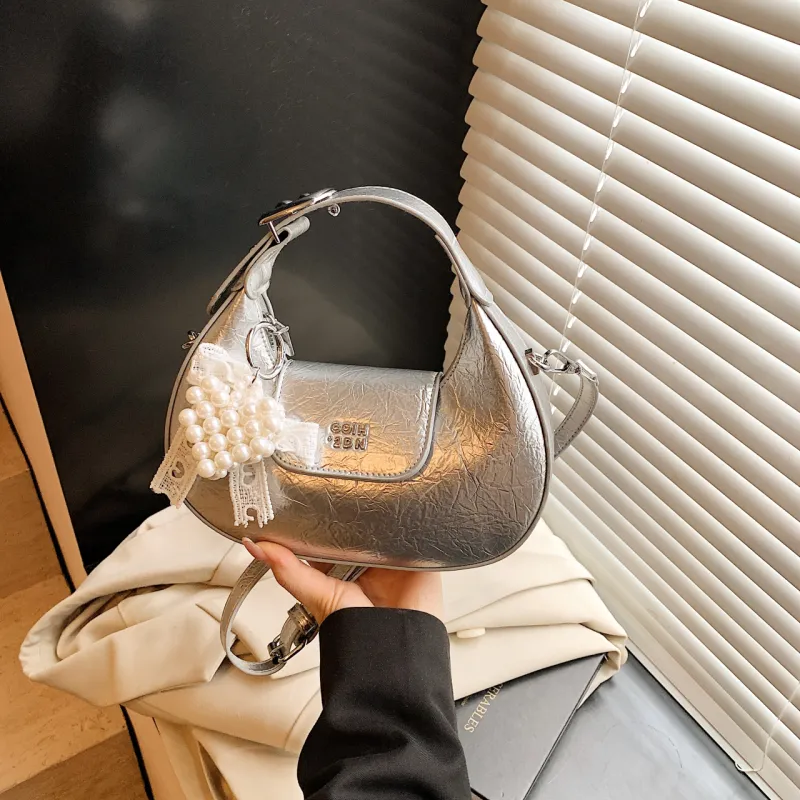 Meow In The Grass PU One Shoulder Handbag Women's Purple/Yellow/Silver/Black/White-15