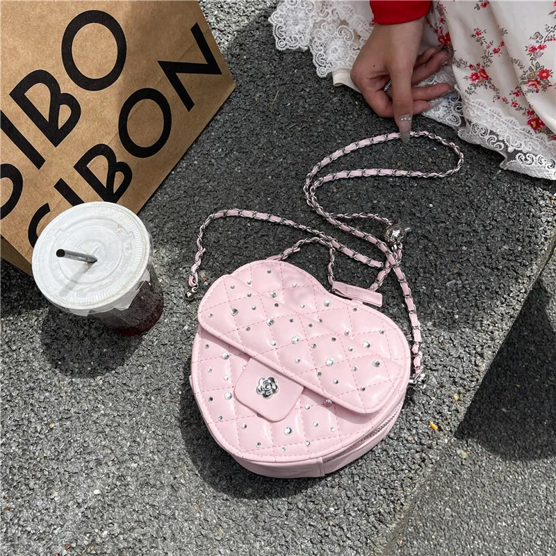 Meow In The Grass PU Heart Shaped Bag Shoulder Bag Women's Multicolor-4