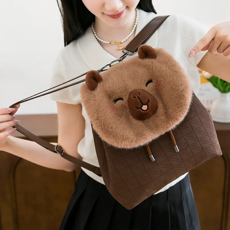 Meow In The Grass Suede Backpack Regular Women's Multicolor-13