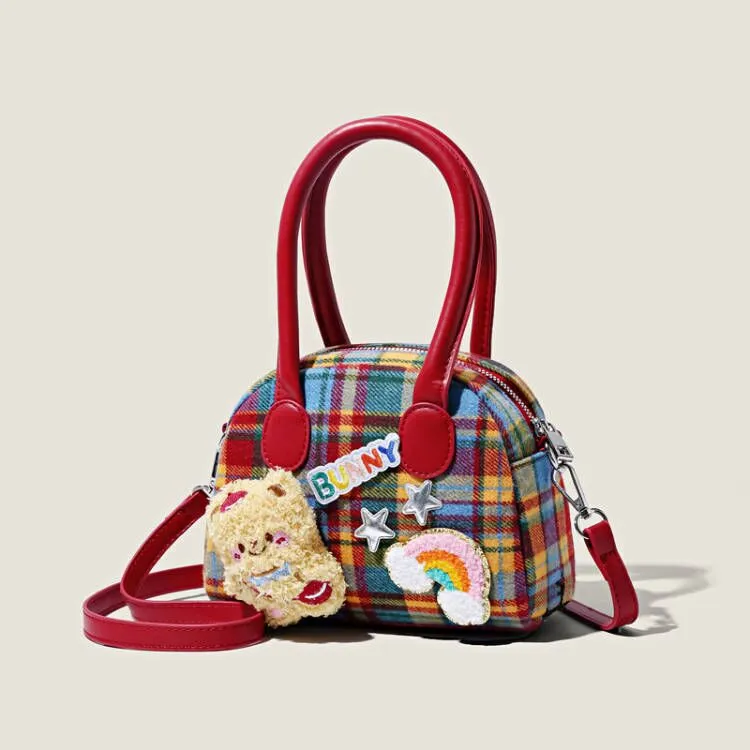 Meow In The Grass Artificial Leather Handbag Regular Women's Red-4