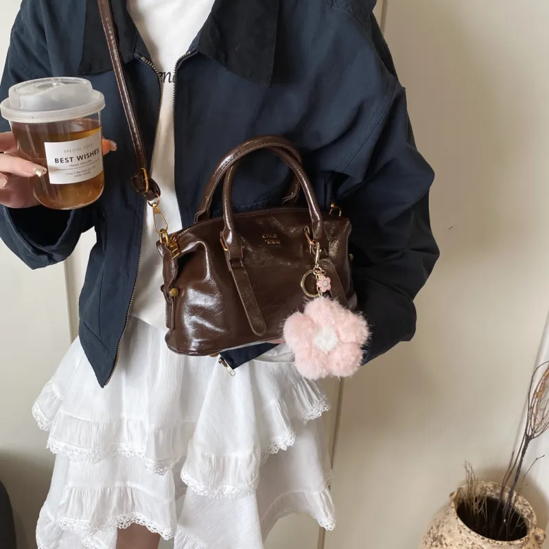 Meow In The Grass PU Handbag Women's Pink/Coffee/Coffee/Black-16