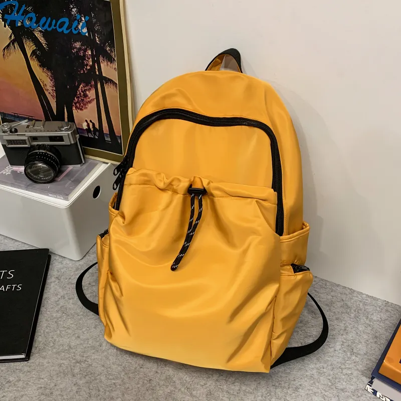 Meow In The Grass Nylon Backpack Unisex Black/Ecru/Yellow-9