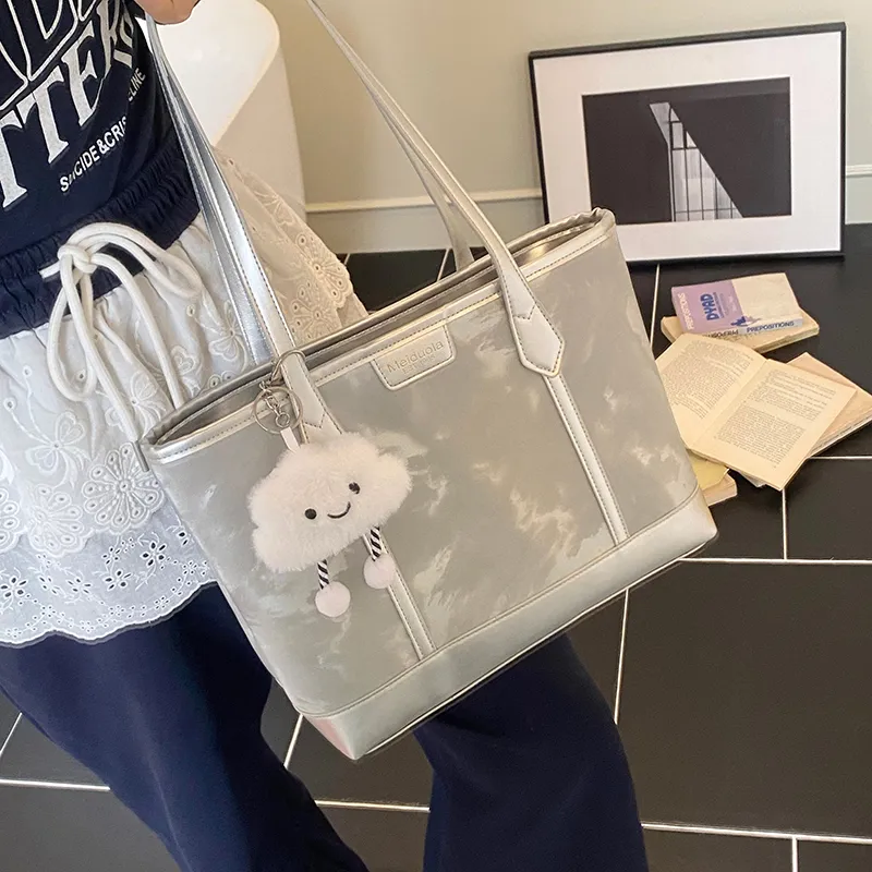 Meow In The Grass PU Tote Handbag Women's Multicolor-9