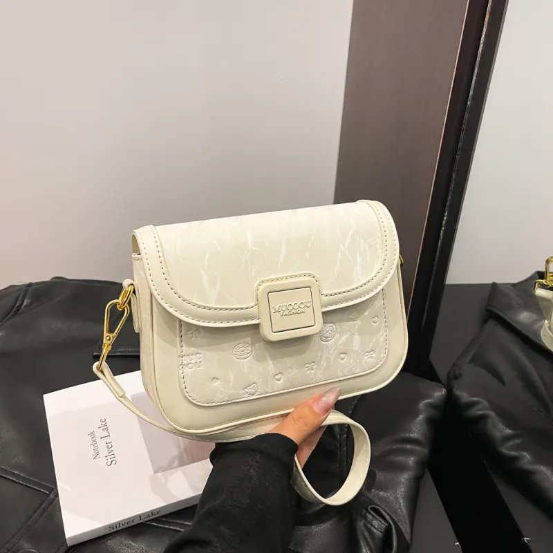 Meow In The Grass PU Crossbody Bag, Shoulder Bag Women's Cream White/Cherry Blossom Pink/Green/Black-4