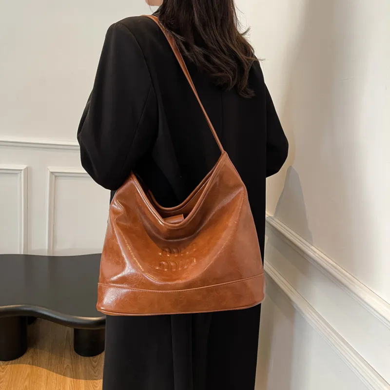 Meow In The Grass PU Shoulder Bag Regular Women's Coffee/Ecru/Brown/Black-15