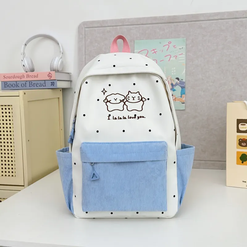 Meow In The Grass Nylon Backpack Unisex Multicolor-1