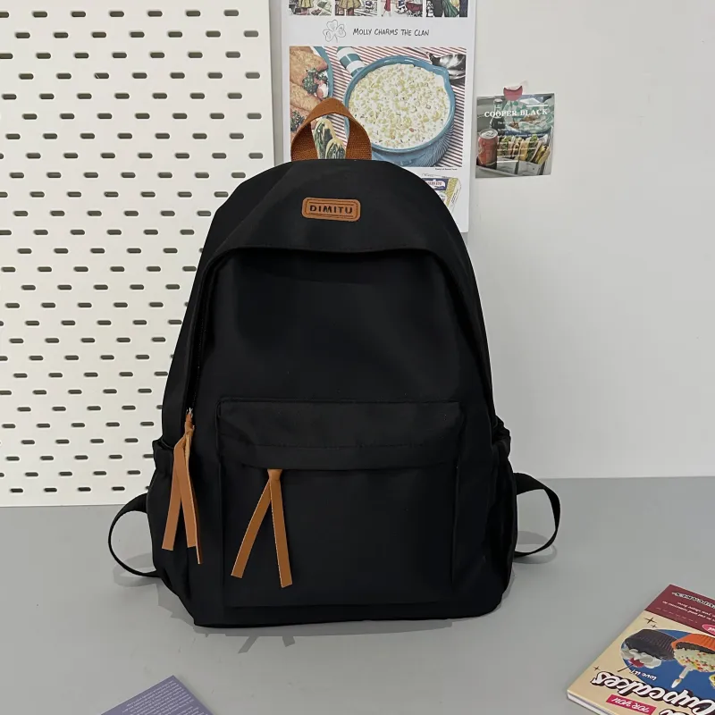 Meow In The Grass Nylon Backpack Unisex White/Black/Red/Blue-7