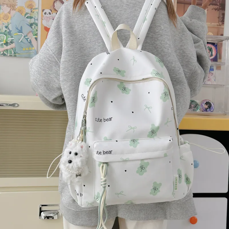Meow In The Grass Nylon Backpack Regular Women's Multicolor-31
