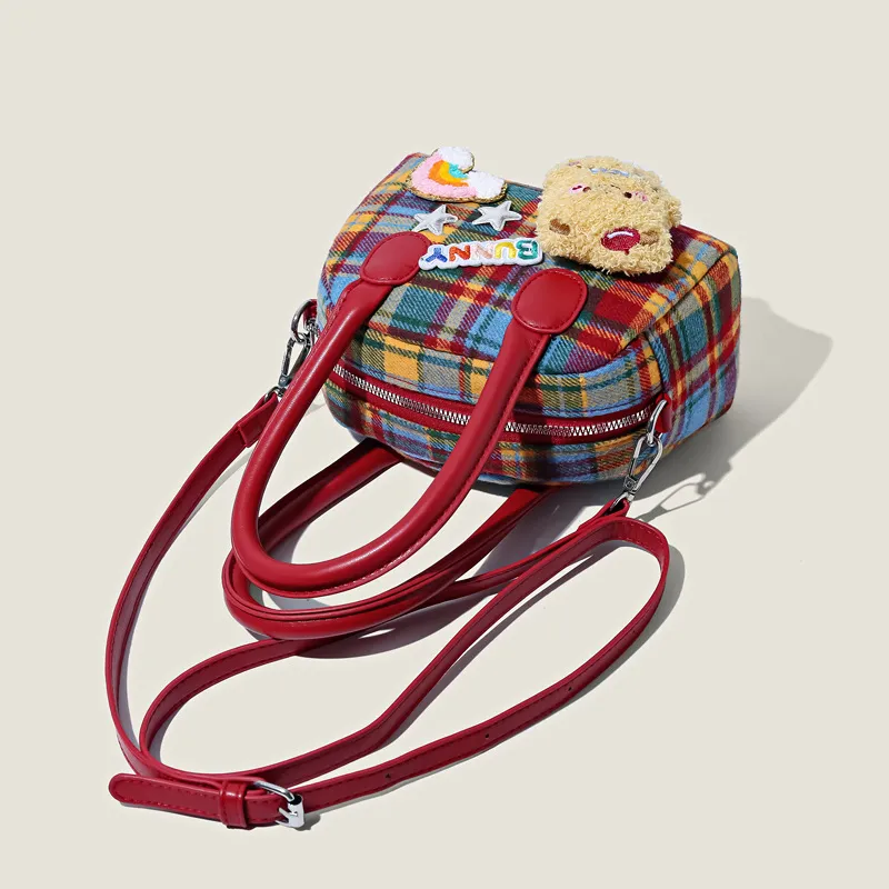 Meow In The Grass Artificial Leather Handbag Regular Women's Red-2
