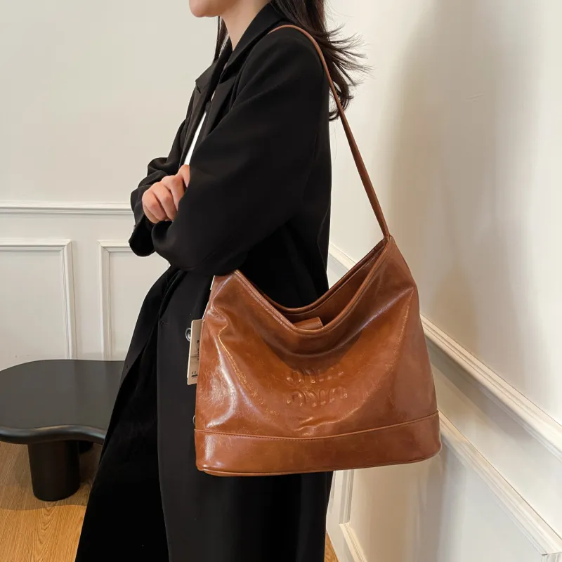 Meow In The Grass PU Shoulder Bag Regular Women's Coffee/Ecru/Brown/Black-14