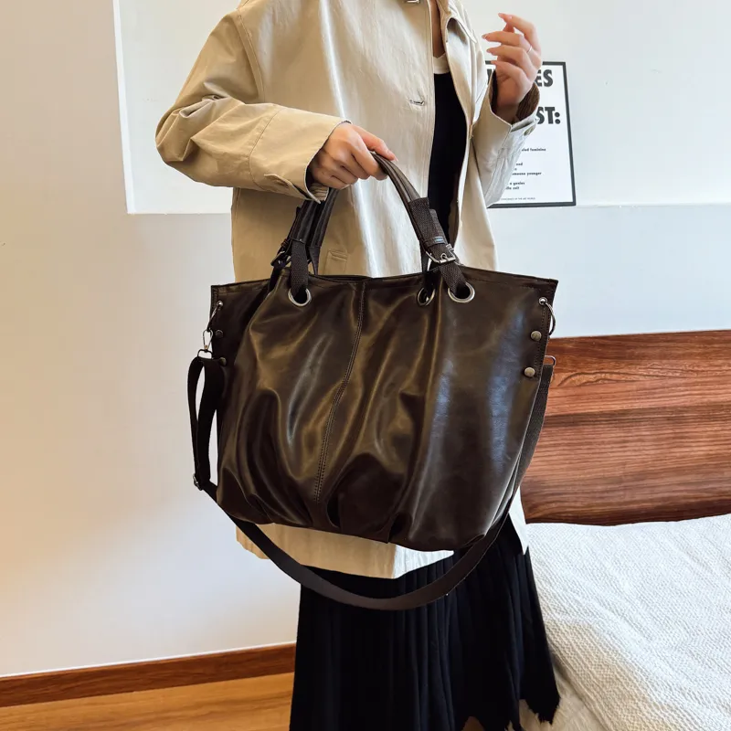 Meow In The Grass PU Shoulder Bag Women's Brown/Coffee-8