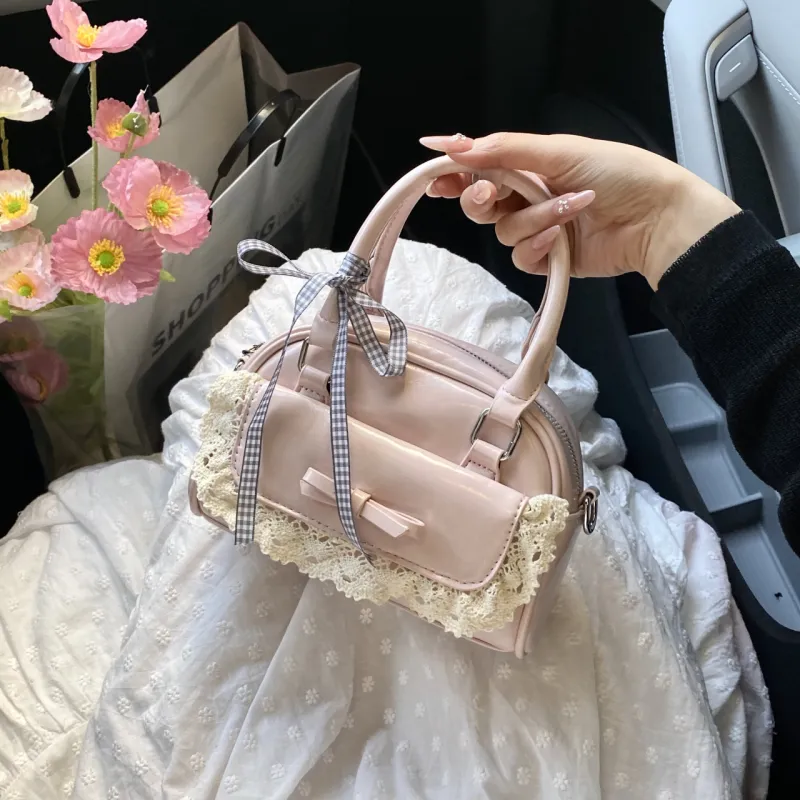 Meow In The Grass PU Shoulder Bag, Crossbody Bag, Handbag Women's Black/Blue/Pink/White-12