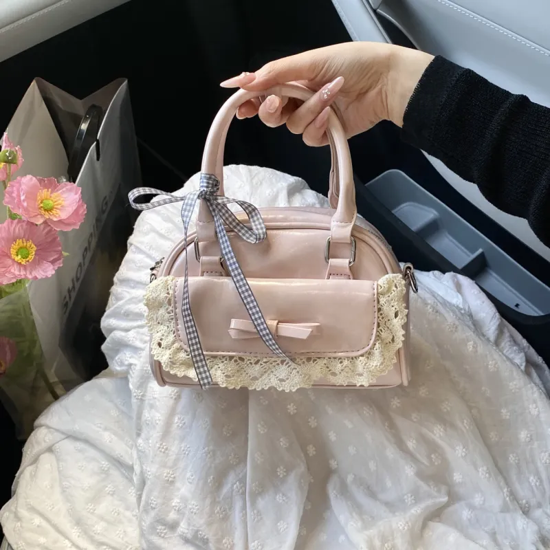 Meow In The Grass PU Shoulder Bag, Crossbody Bag, Handbag Women's Black/Blue/Pink/White-13