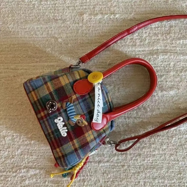 Meow In The Grass Artificial Leather Handbag Regular Women's Red-13