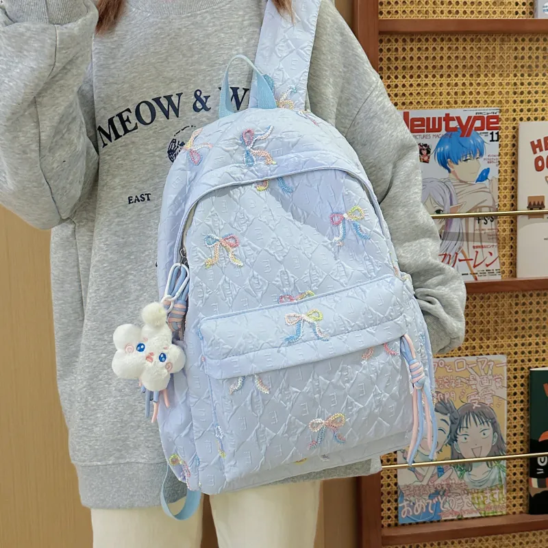 Meow In The Grass Nylon Backpack Unisex Multicolor-7