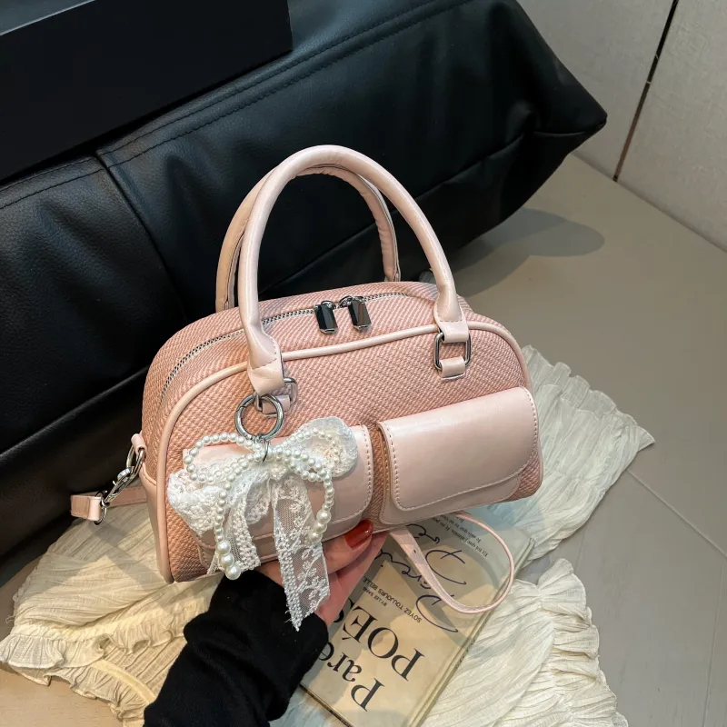 Meow In The Grass PU Handbag Women's Pink/Green/Black/White/Blue-4