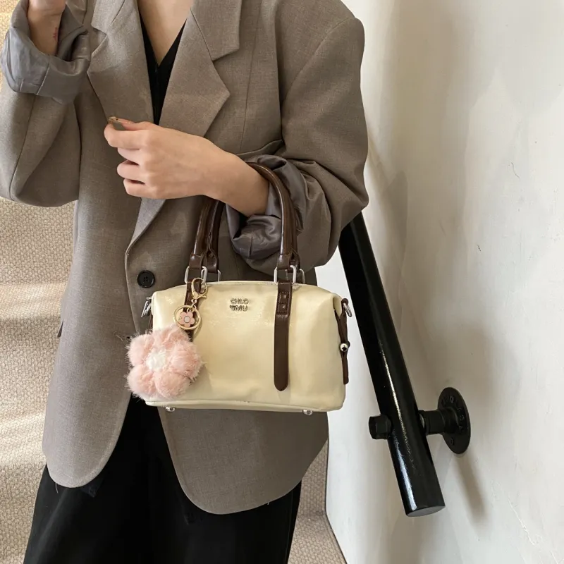 Meow In The Grass PU Handbag Women's Pink/Coffee/Coffee/Black-10