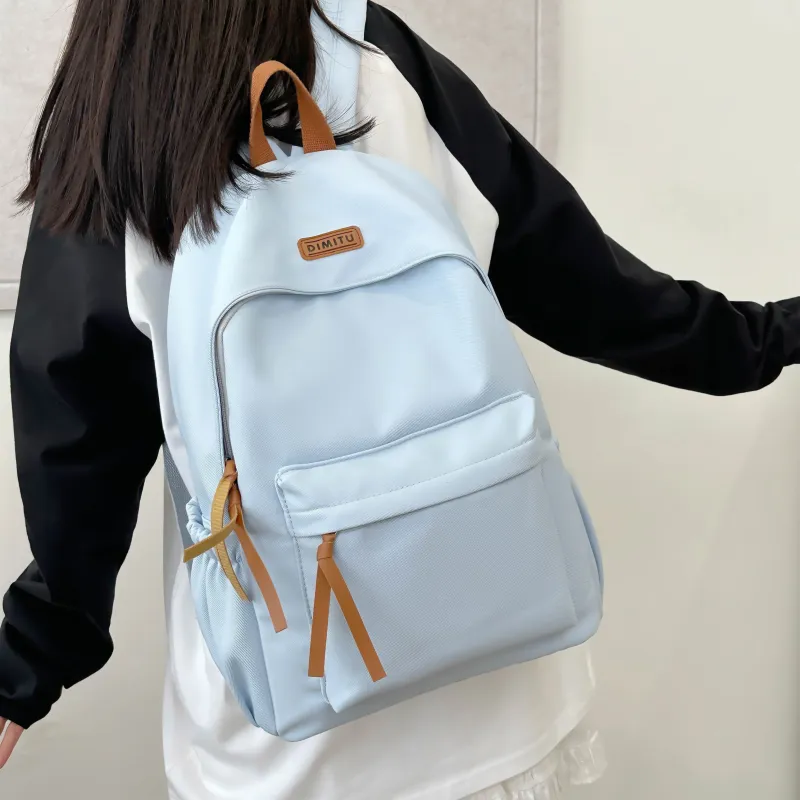 Meow In The Grass Nylon Backpack Unisex White/Black/Red/Blue-19