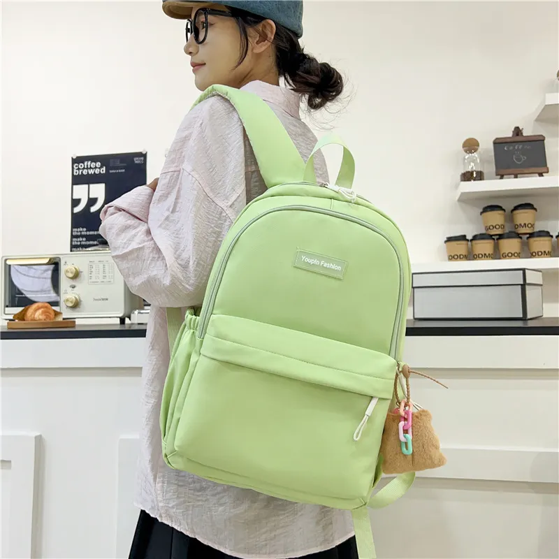 Meow In The Grass Oxford Backpack Regular Unisex Yellow/Pink/Blue/Black/Green-19