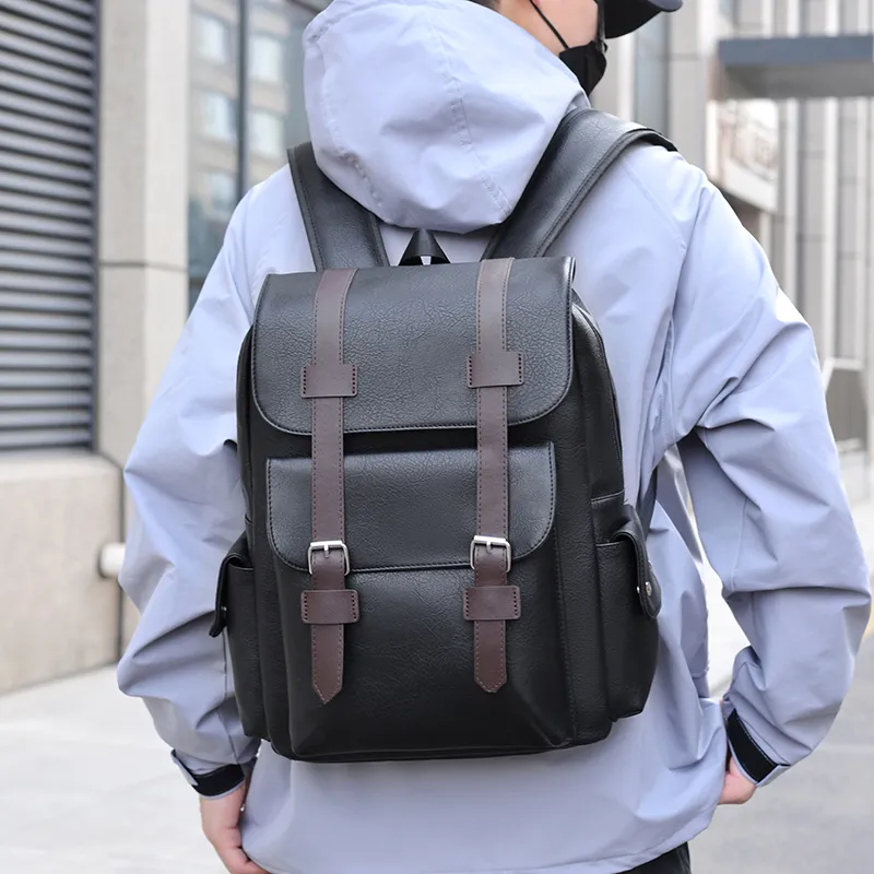Meow In The Grass PU Backpack Unisex Yellow Brown/Brown/Classic Black-15