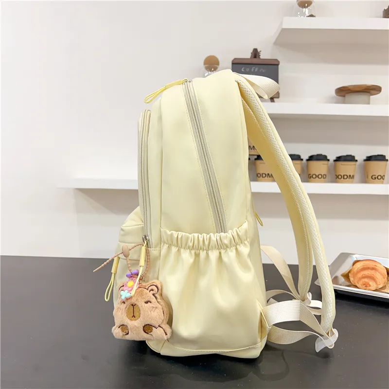 Meow In The Grass Oxford Backpack Regular Unisex Yellow/Pink/Blue/Black/Green-2
