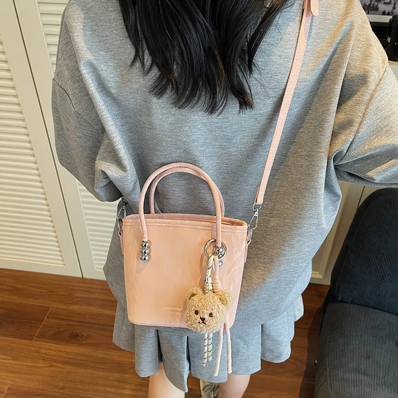Meow In The Grass PU One Shoulder Handbag Regular Women's Pink/Black/Ecru/Silver-9