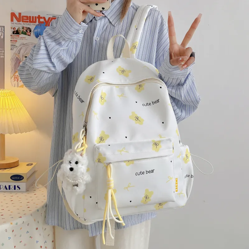 Meow In The Grass Nylon Backpack Regular Women's Multicolor-21