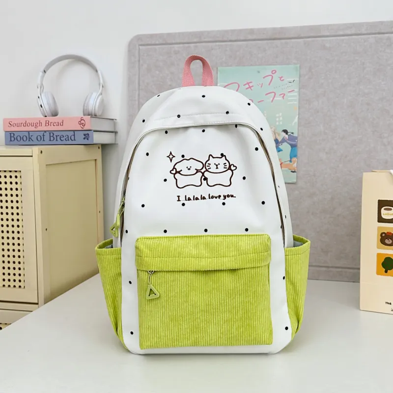 Meow In The Grass Nylon Backpack Unisex Multicolor-7