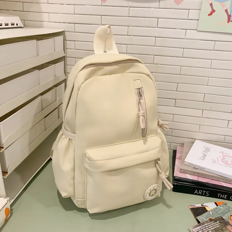 Meow In The Grass Nylon Backpack Unisex Black/Pink/Blue/Yellow/Khaki/Green/Purple-5