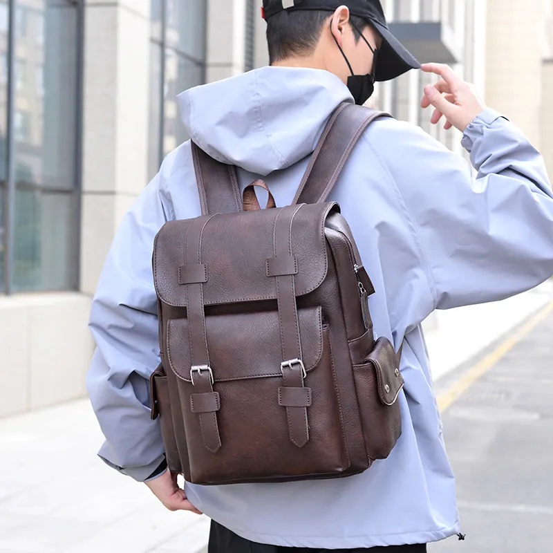 Meow In The Grass PU Backpack Unisex Yellow Brown/Brown/Classic Black-8