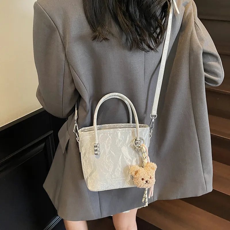 Meow In The Grass PU One Shoulder Handbag Regular Women's Pink/Black/Ecru/Silver-17