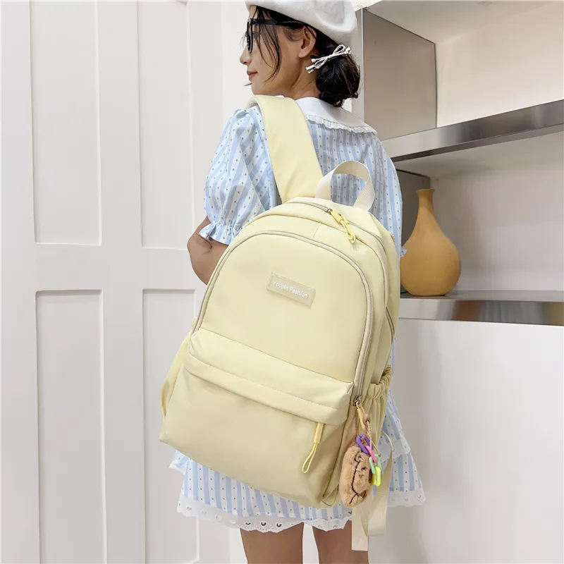 Meow In The Grass Oxford Backpack Regular Unisex Yellow/Pink/Blue/Black/Green-5