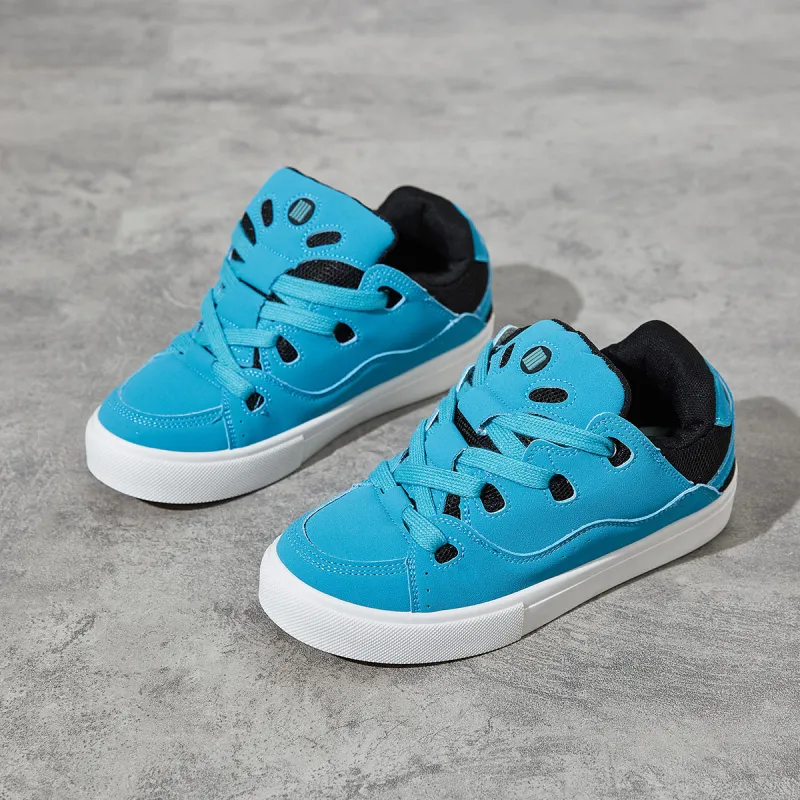Little Red Man Low-Top Skateboard Shoes Women's Blue Pink-12