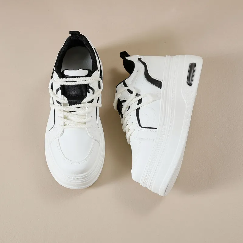 Little Red Man White Sneakers Height Increasing Balance Support Lightweight Low Top Casual Shoes Women's-4