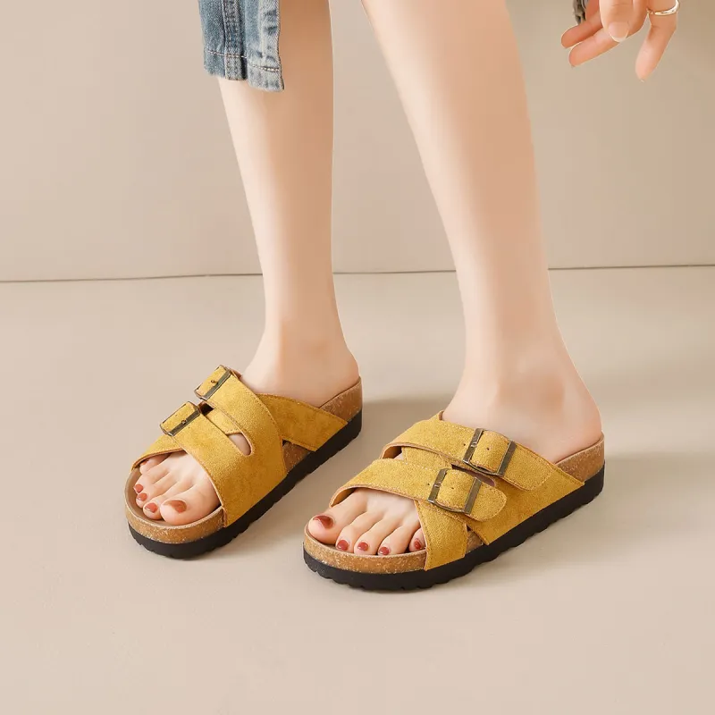 Little Red Man Rubber Sole Slip Resistant Slide Slippers Women's-1