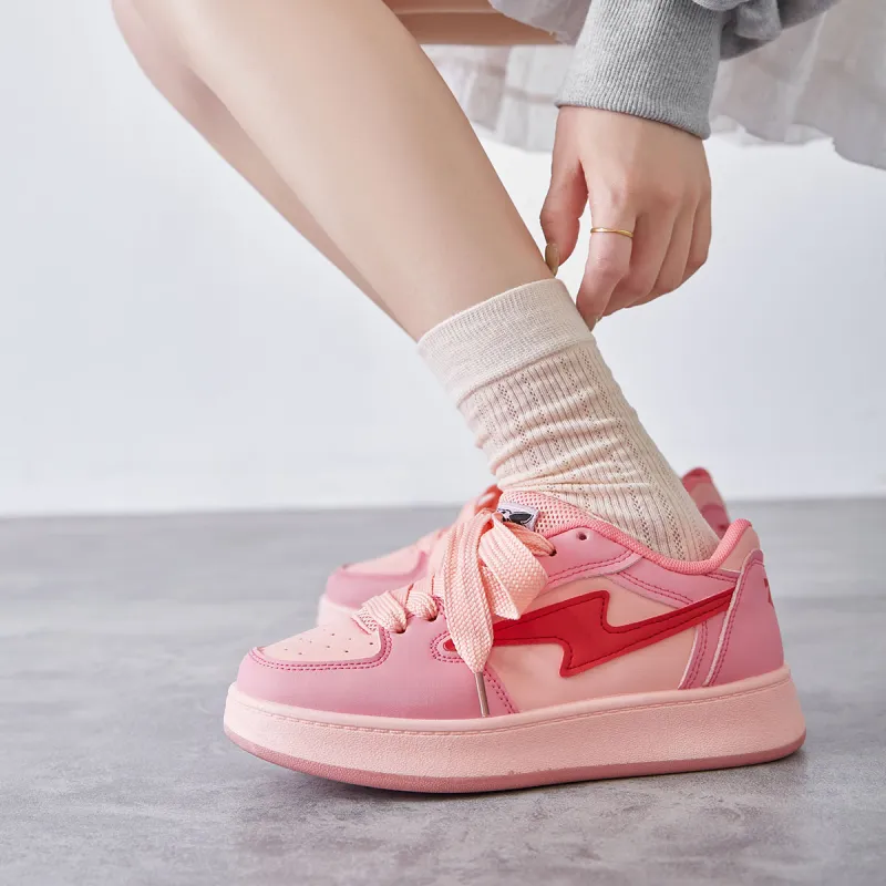Little Red Man Low-Top Skateboard Shoes Women's-5