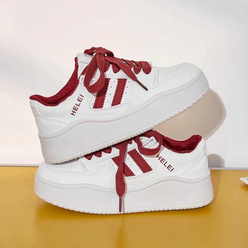 Little Red Man Slip Resistant Low Top Skateboard Shoes Women's-8