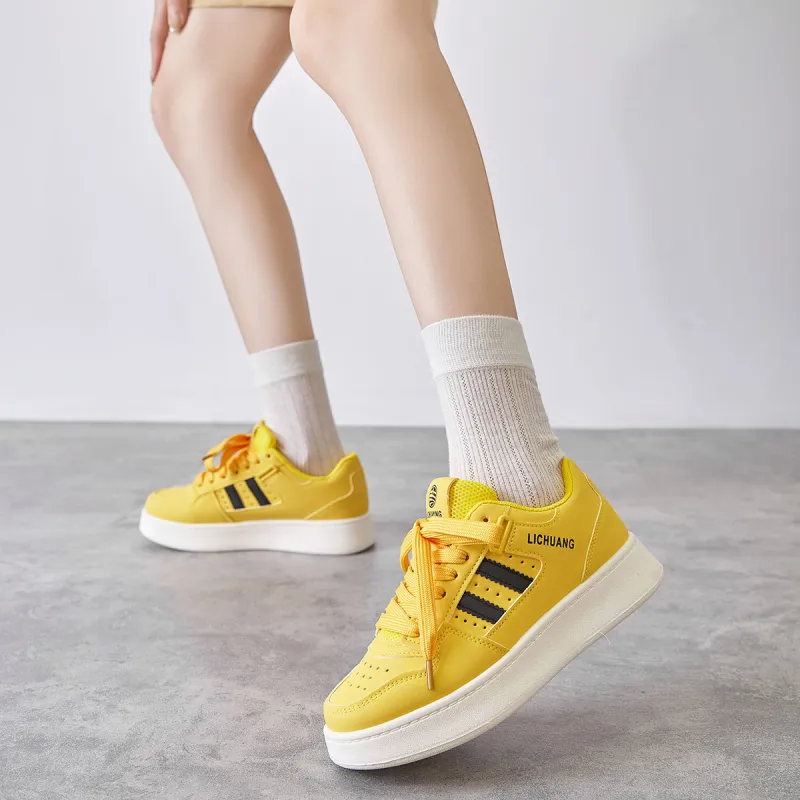 Little Red Man Wear Resistant Height Increasing Low Top Skateboard Shoes Women's-25