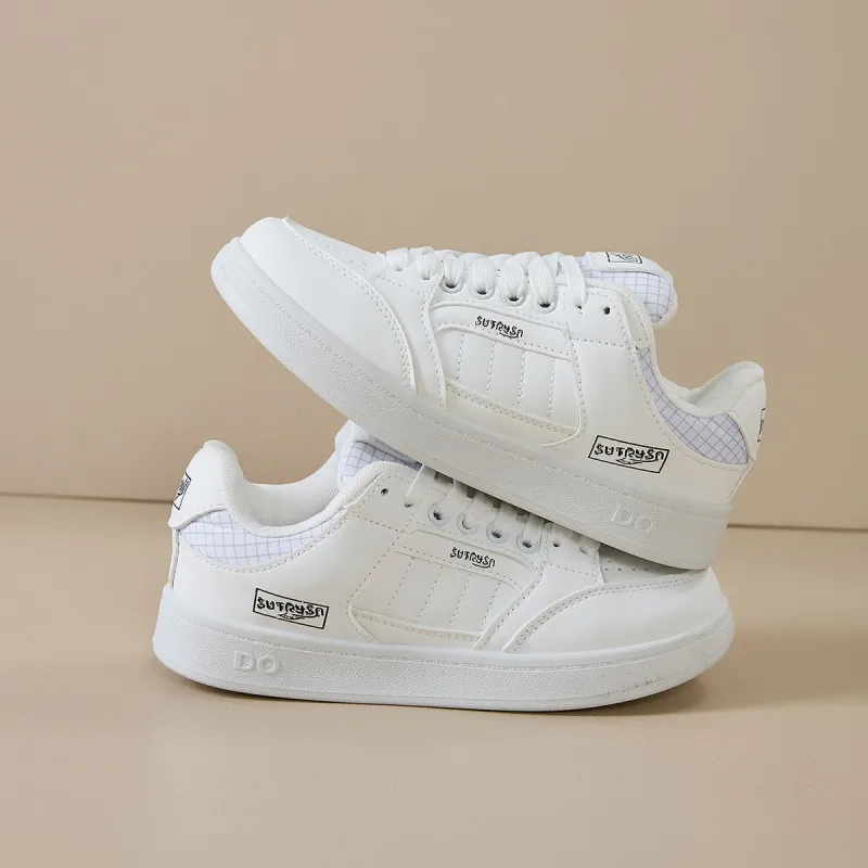 Little Red Man Low Top Casual Shoes Women's White-5