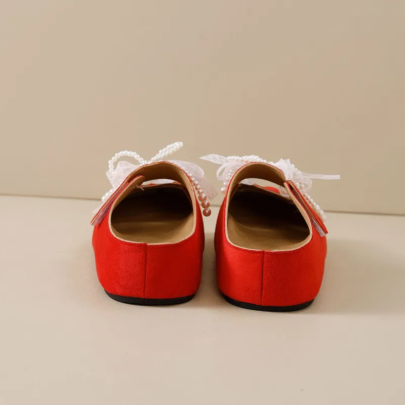 Little Red Man Rubber Sole Slip Resistant Closed Toe Slippers Women's-7