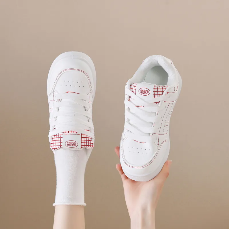 Little Red Man Low Top Skateboard Shoes Women's-6
