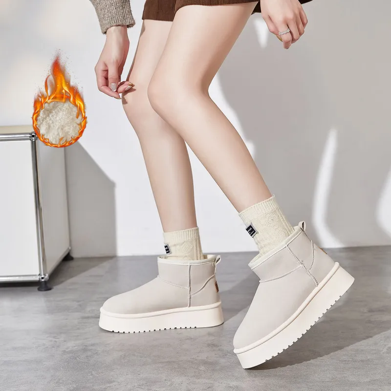 Little Red Man Warm Slip-Resistant Short Snow Boots Women's-8