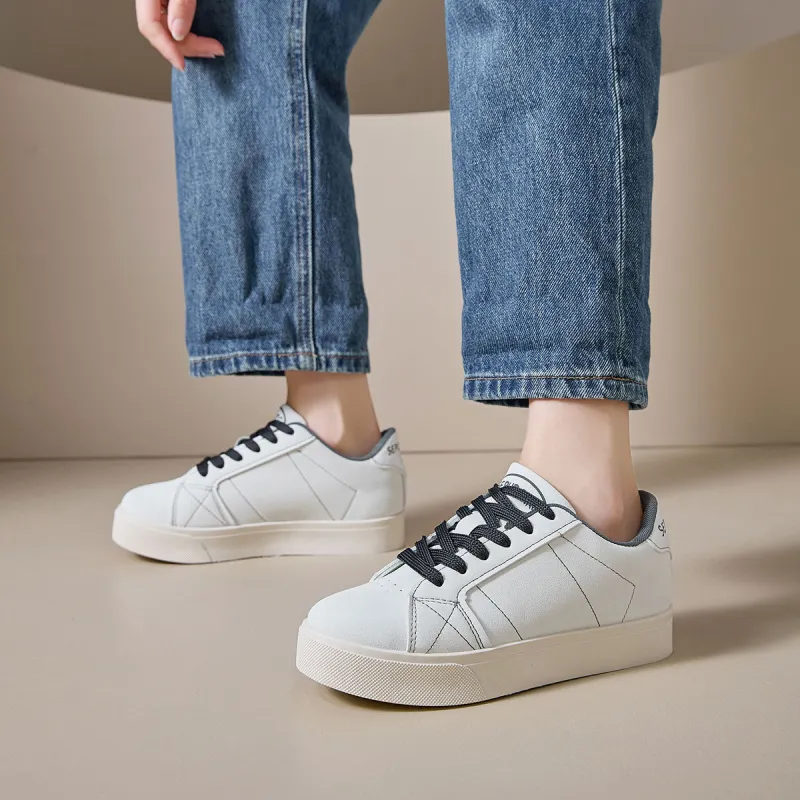 Little Red Man Anti Slip And Wear Resistant Height Increasing Low Top Skateboard Shoes Women's-1