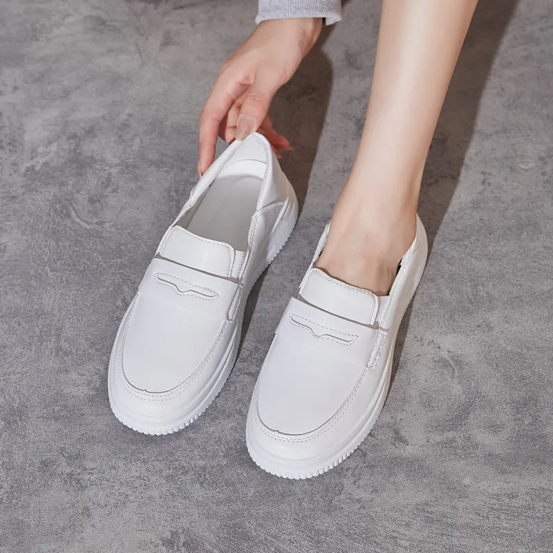 Little Red Man Low Top Casual Shoes Women's White-1