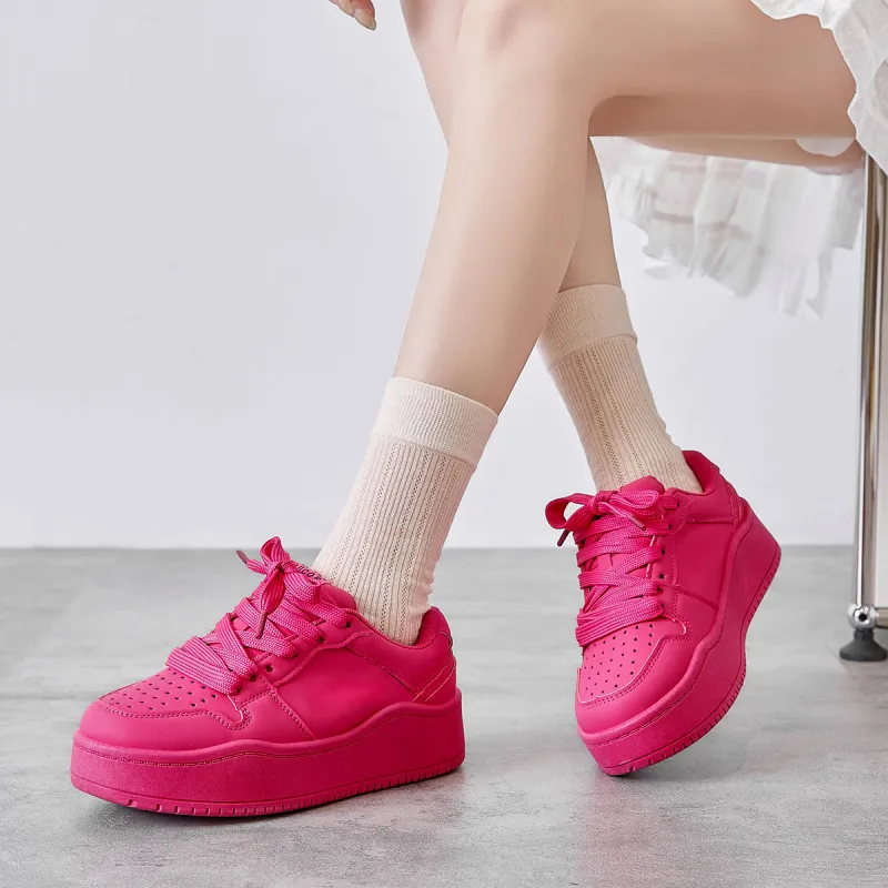 Little Red Man Slip Resistant Low Top Skateboard Shoes Women's-4