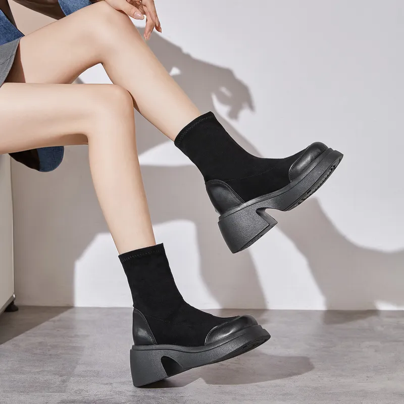 Little Red Man Ankle Boots Women's Black-1