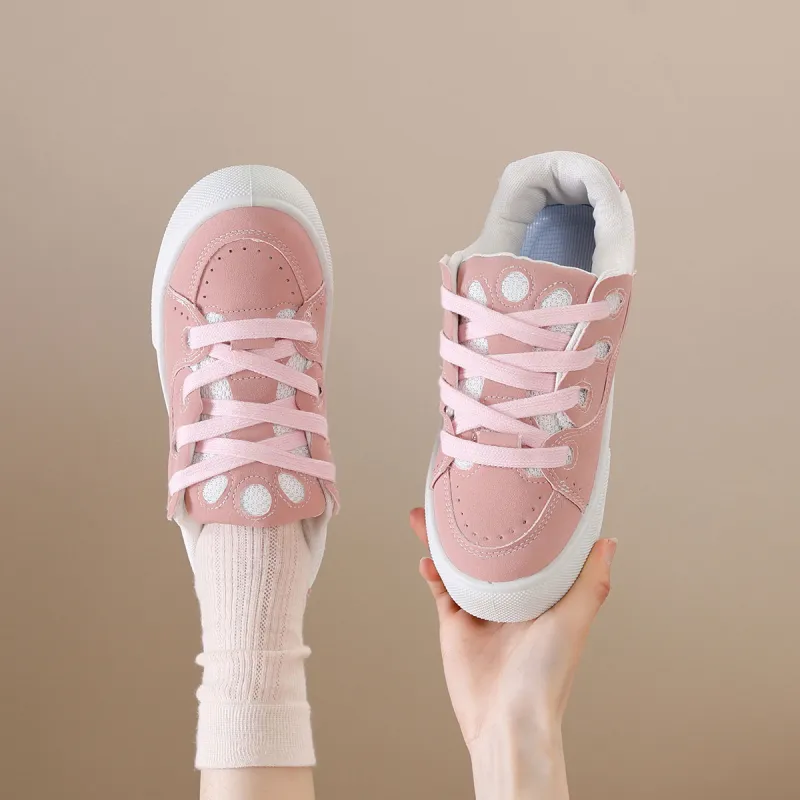Little Red Man Slip Resistant Low Top Skateboard Shoes Women's Ice Blue-7