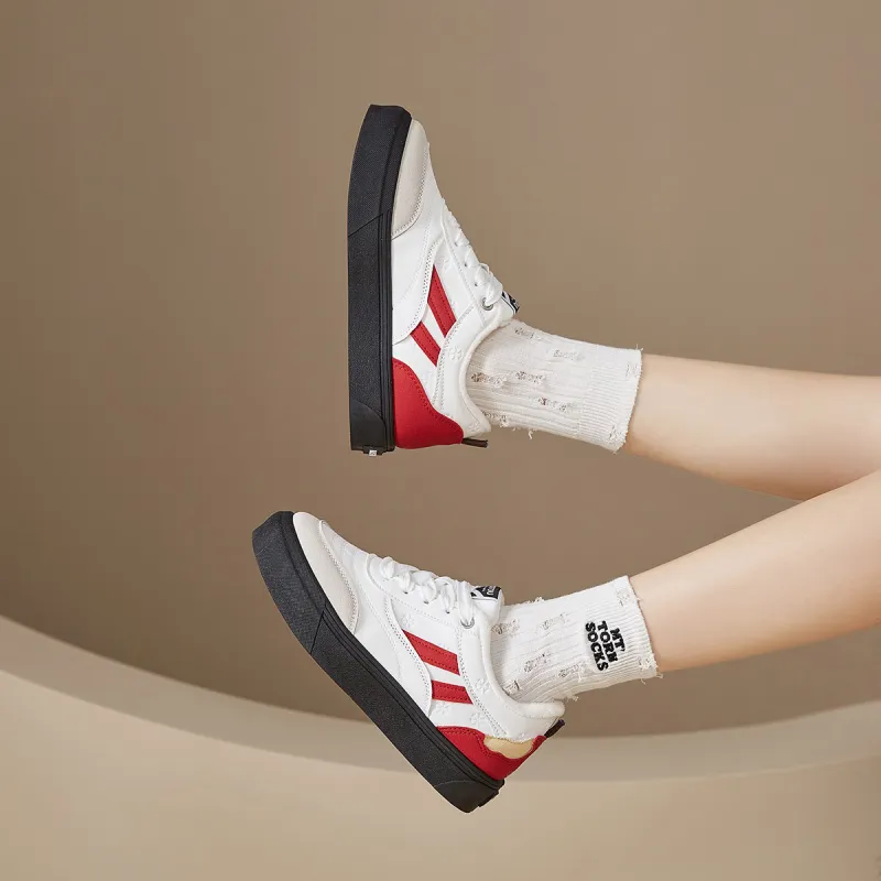 Little Red Man Low Top Skateboard Shoes Women's-10