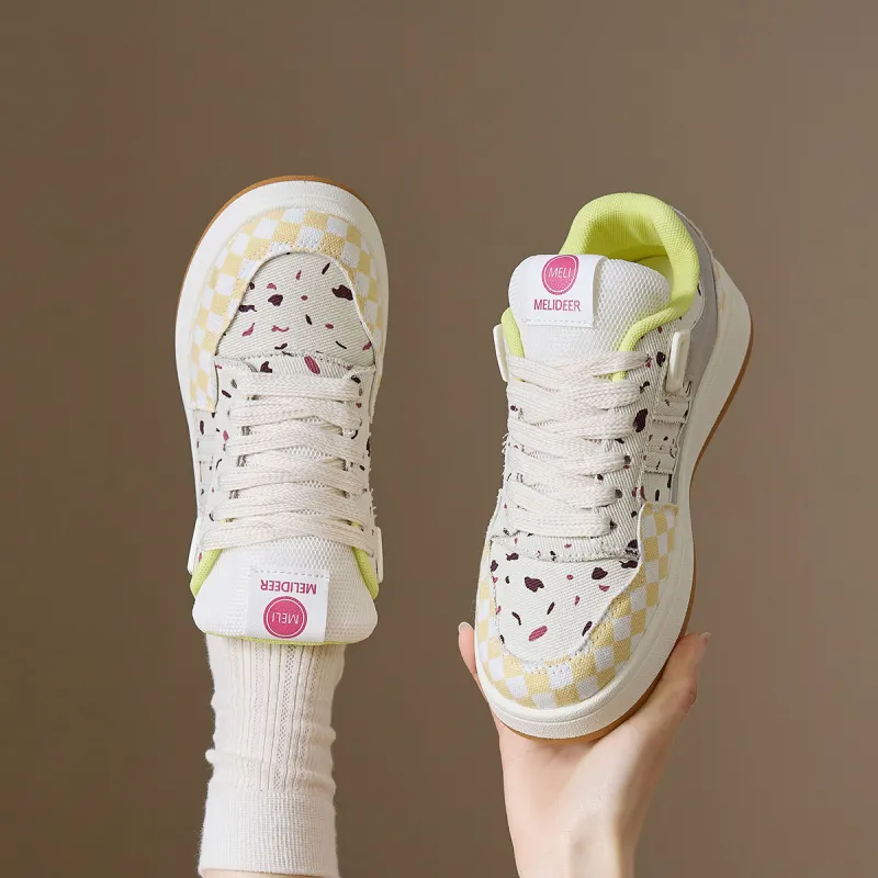 Yiya Cushioning Coverage Height Increasing Balance Breathable Waterproof Low Top Skateboard Shoes Women's-7